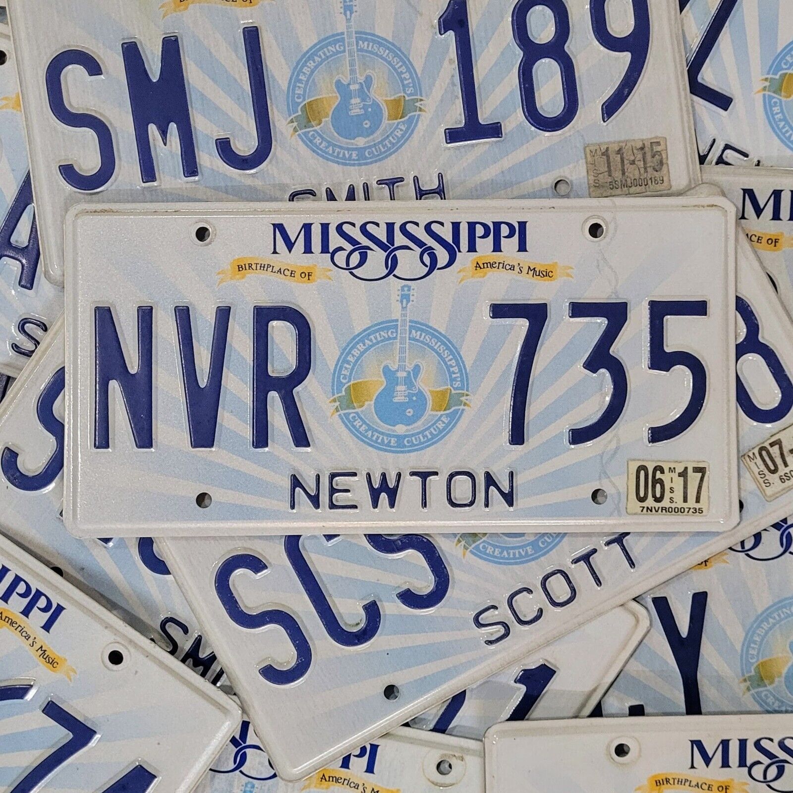MISSISSIPPI GUITAR LICENSE PLATE 🔥FREE SHIPPING🔥 1 w/RANDOM LETTERS & #'S