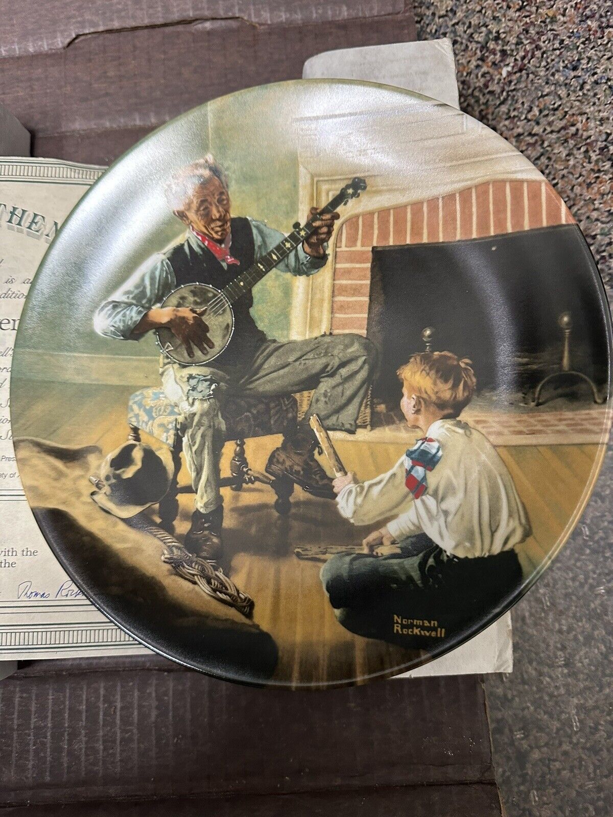 Vintage 1989 Knowles The Banjo Player Norman Rockwell 