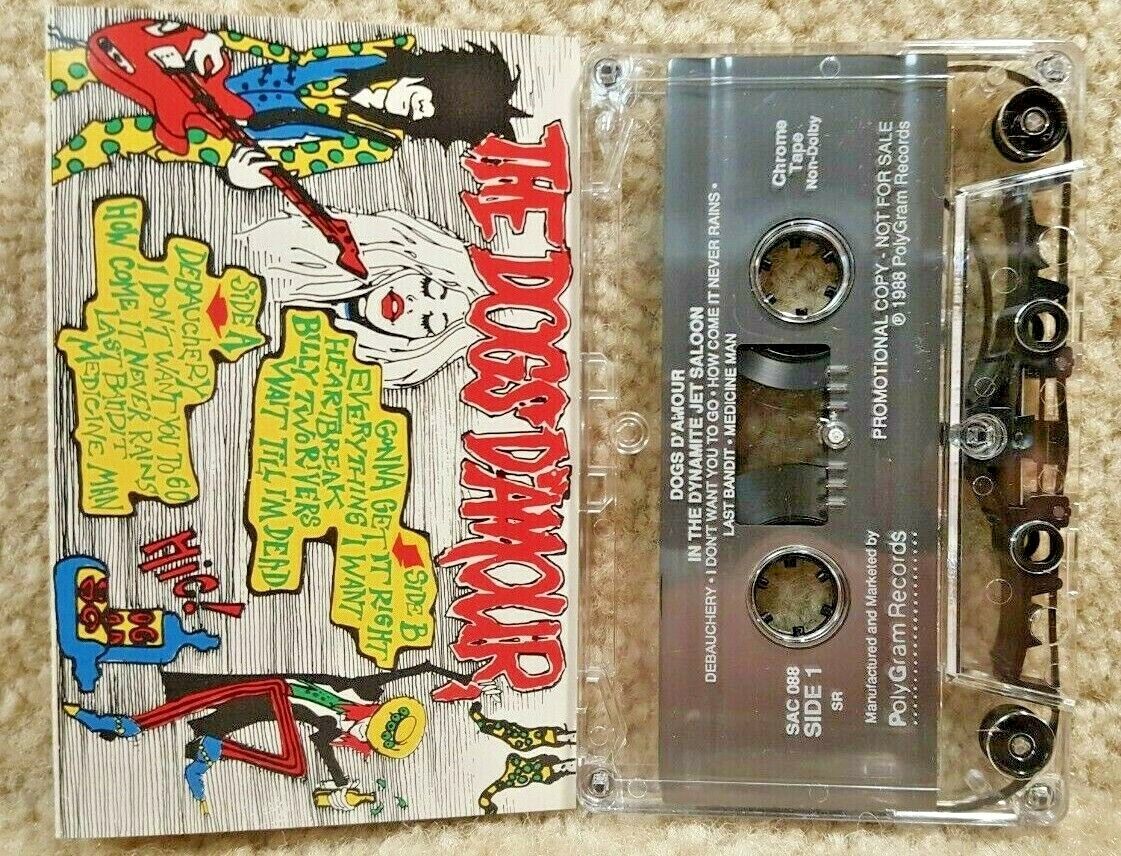Vintage 1988 Cassette Tape Dogs D\'Amour In The Dynamite Jet Saloon Promo Copy