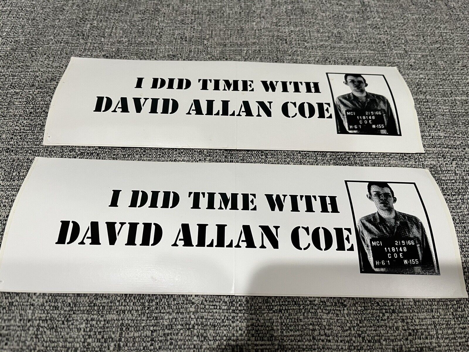David Allan Coe Bumper Sticker I Did Time With Penitentiary Blues Album Promo LP