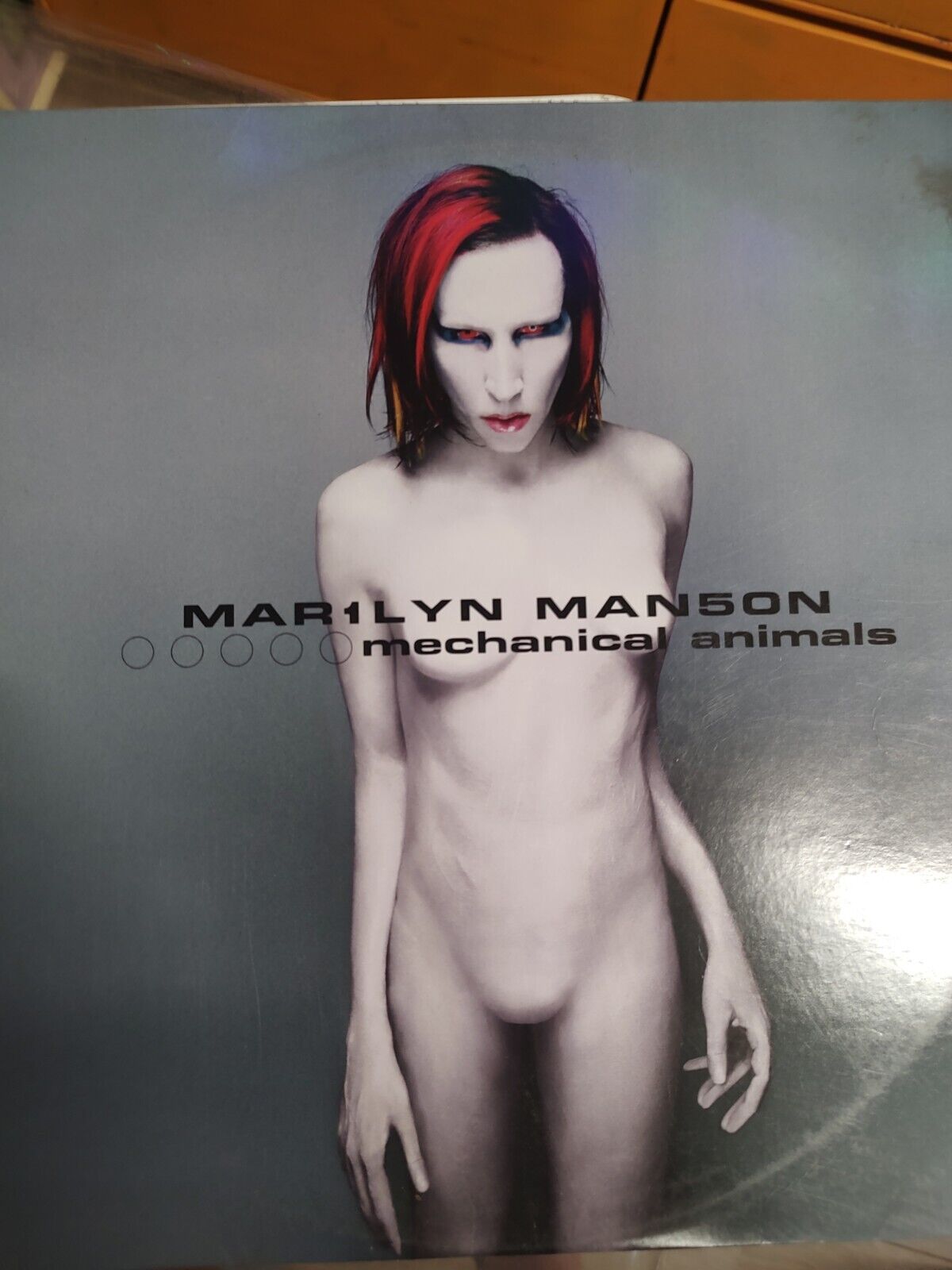 Marilyn Manson Mechanical Animals LP Record 1998 1st Press Blue White Vinyl 