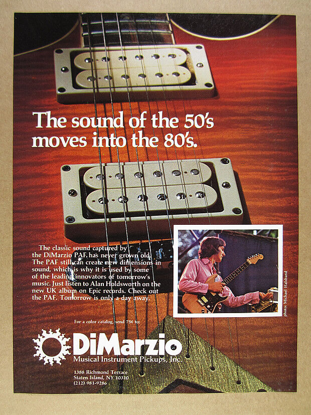 1978 allan holdsworth photo DiMarzio PAF Guitar Pickup vintage print Ad