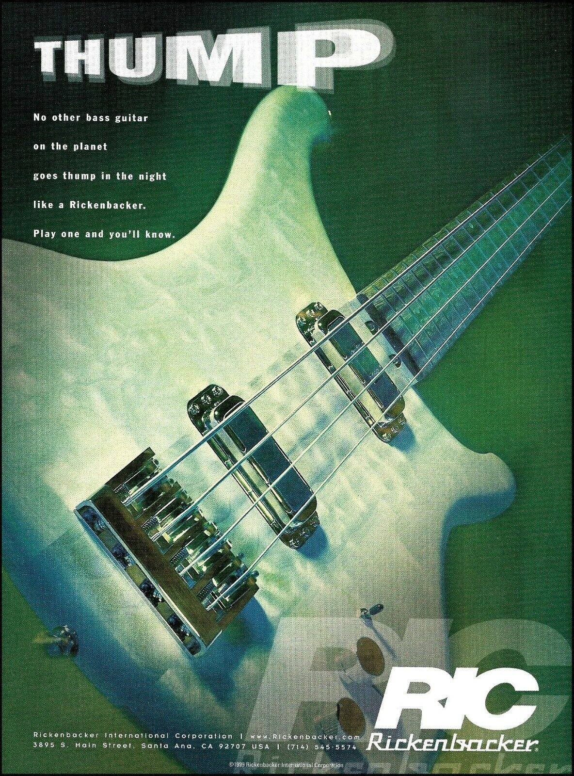 Rickenbacker 1993 Bass Guitar Thump ad 8 x 11 advertisement print