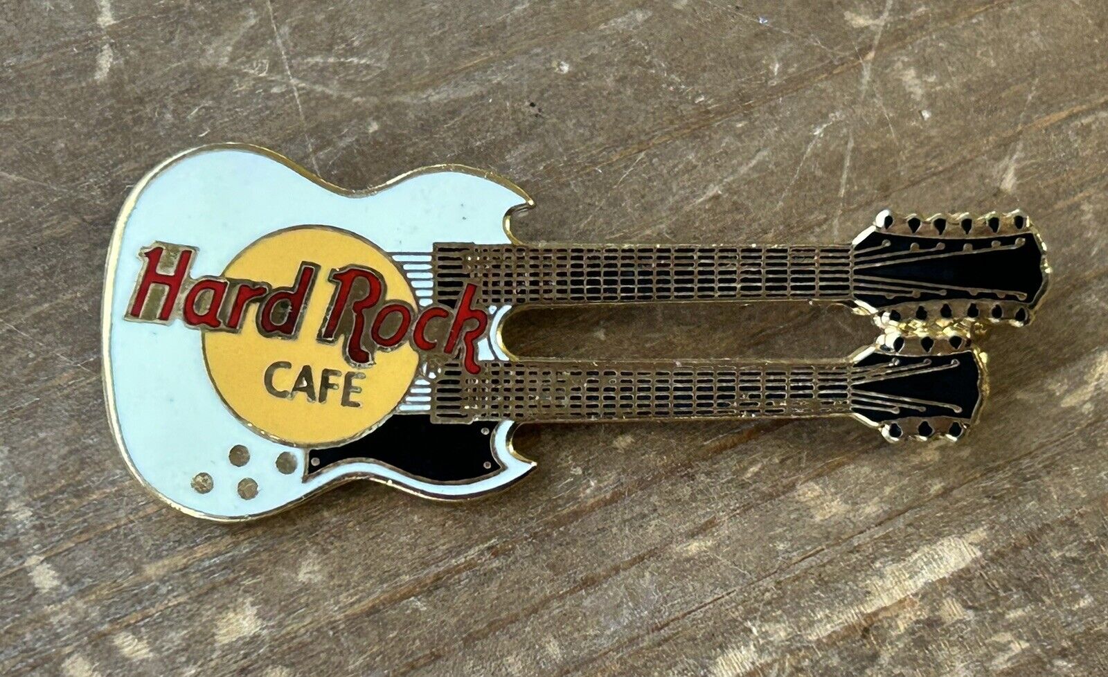 HARD ROCK CAFE Double Neck Guitar Blank No Location Pin