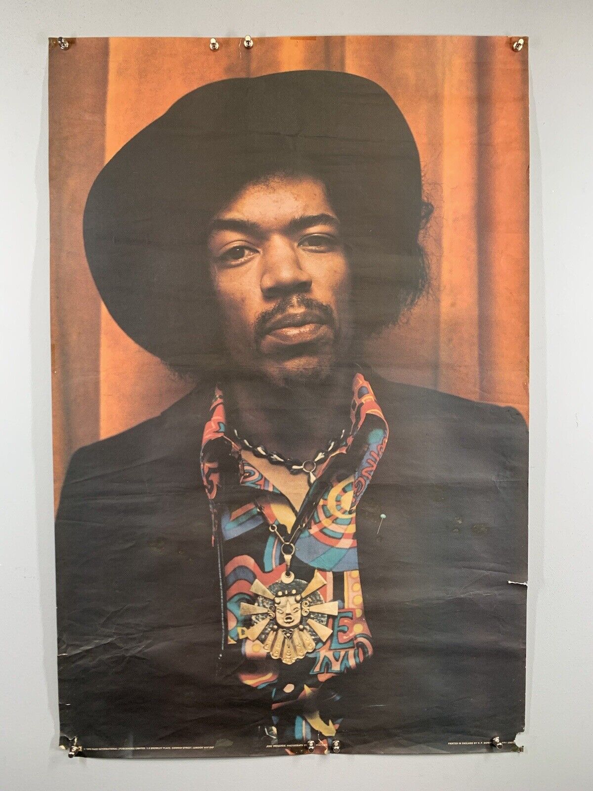 Jimi Hendrix Poster Original Vintage Pace International 1970