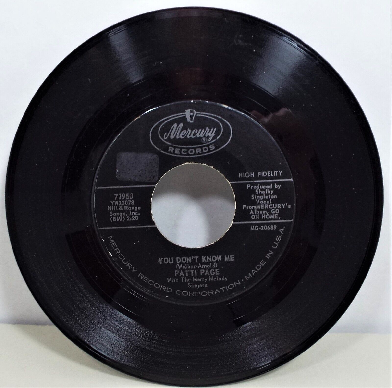 Patti Page – You Don’t Know Me/ Most People Get Married – Mercury – 71950 Rare