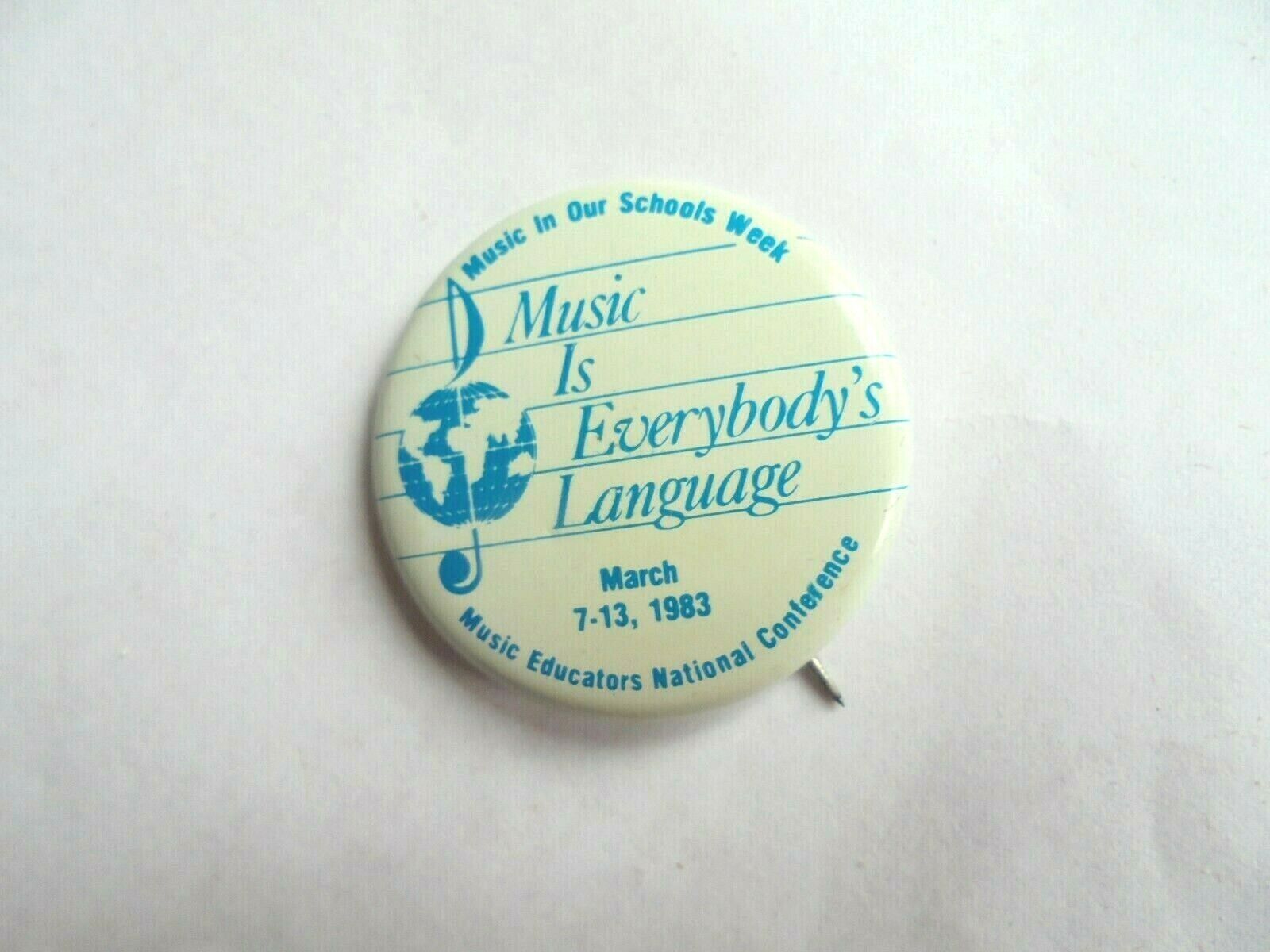 Cool Vintage 1983 Music Educators National Conference Teacher Souvenir Pinback
