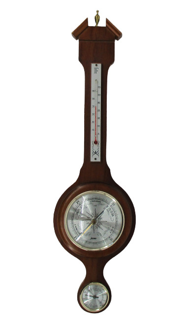Jason Weather Station Barometer Thermometer Hygrometer Wood Brass Banjo Vintage
