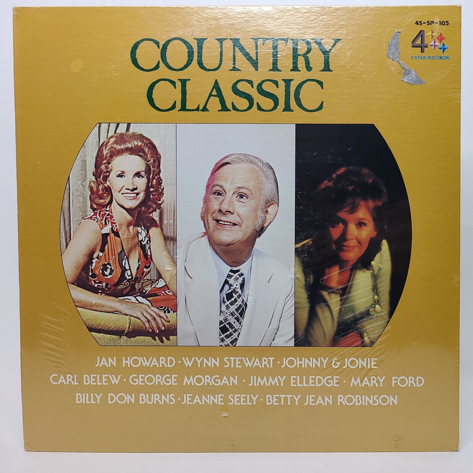 Country Classic Vinyl LP 1977 Various Artists 4 Star Records 4S-SP-105 SEALED
