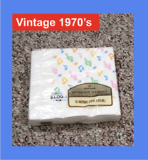 🟪  NEW Hallmark paper Napkins, Music Notes beverage drinks party Vintage 1970s picture