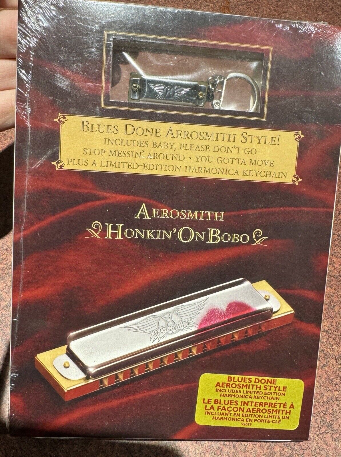 Honkin\' On Bobo CD Aerosmith blues Harmonica keychain sealed Mint New