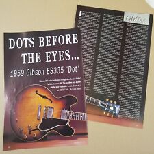 vintage 8x11 magazine cutting 1959 GIBSON ES 335 DOT REVIEW , 1991 , 2pages picture