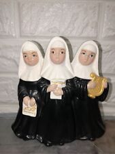 Vintage Three Singing Musical Nuns 6.75” Music Box Made In Japan picture