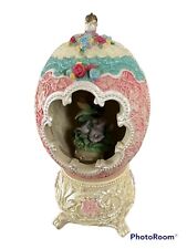 Vintage Music Box Bird Beautiful Egg Shape Plays Romeo & Juliet A Time For Us picture