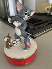 Vintage Tom & Jerry Music Box Metro Goldwyn Mayer Film Ceramic Cat Mouse 1981 picture