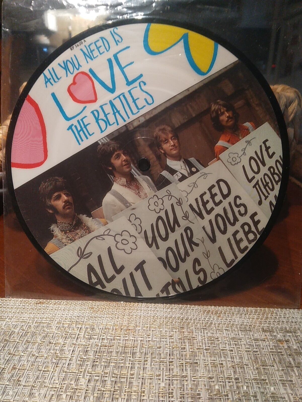 The Beatles - All You Need Is Love -  1987 UK Picture Disc Vintage Vinyl - Rare
