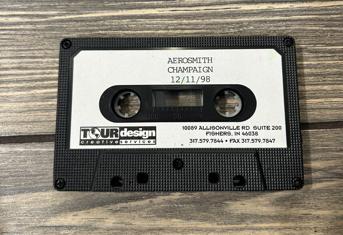 VintaGe 12/11/1998 Aerosmith Champaign Cassette Tape Tour Designs Promo Spot Ad