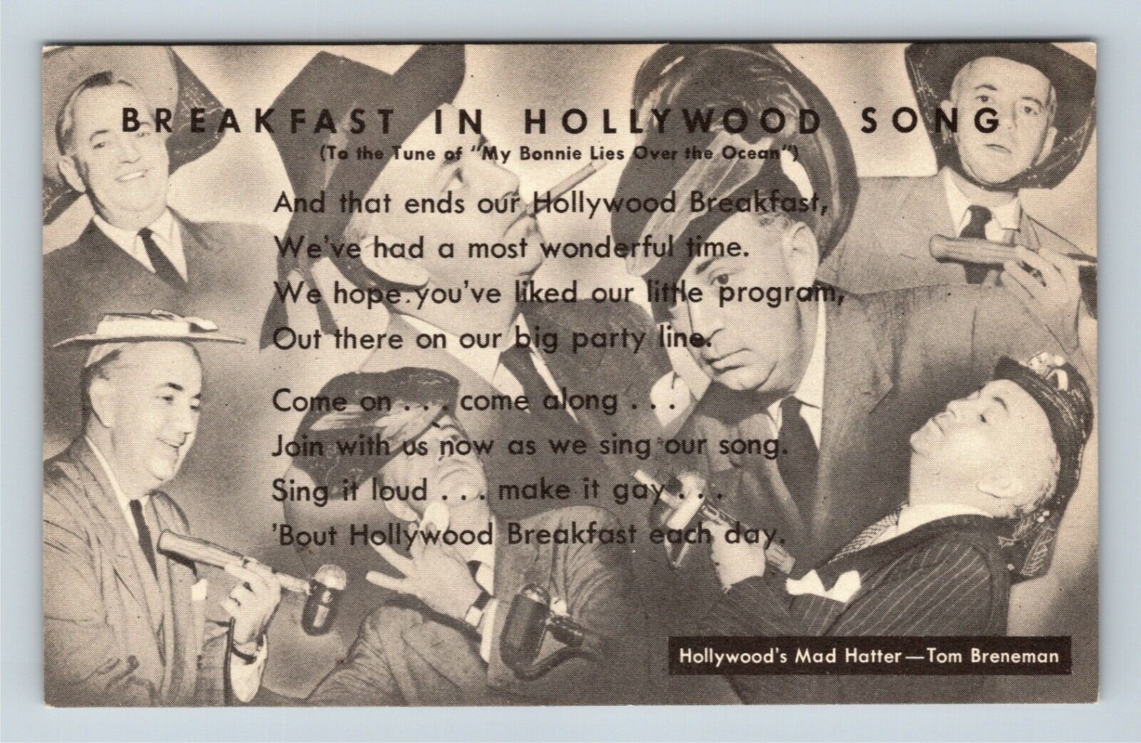 Tom Breneman, Breakfast In Hollywood Song Lyrics, Vintage Postcard 