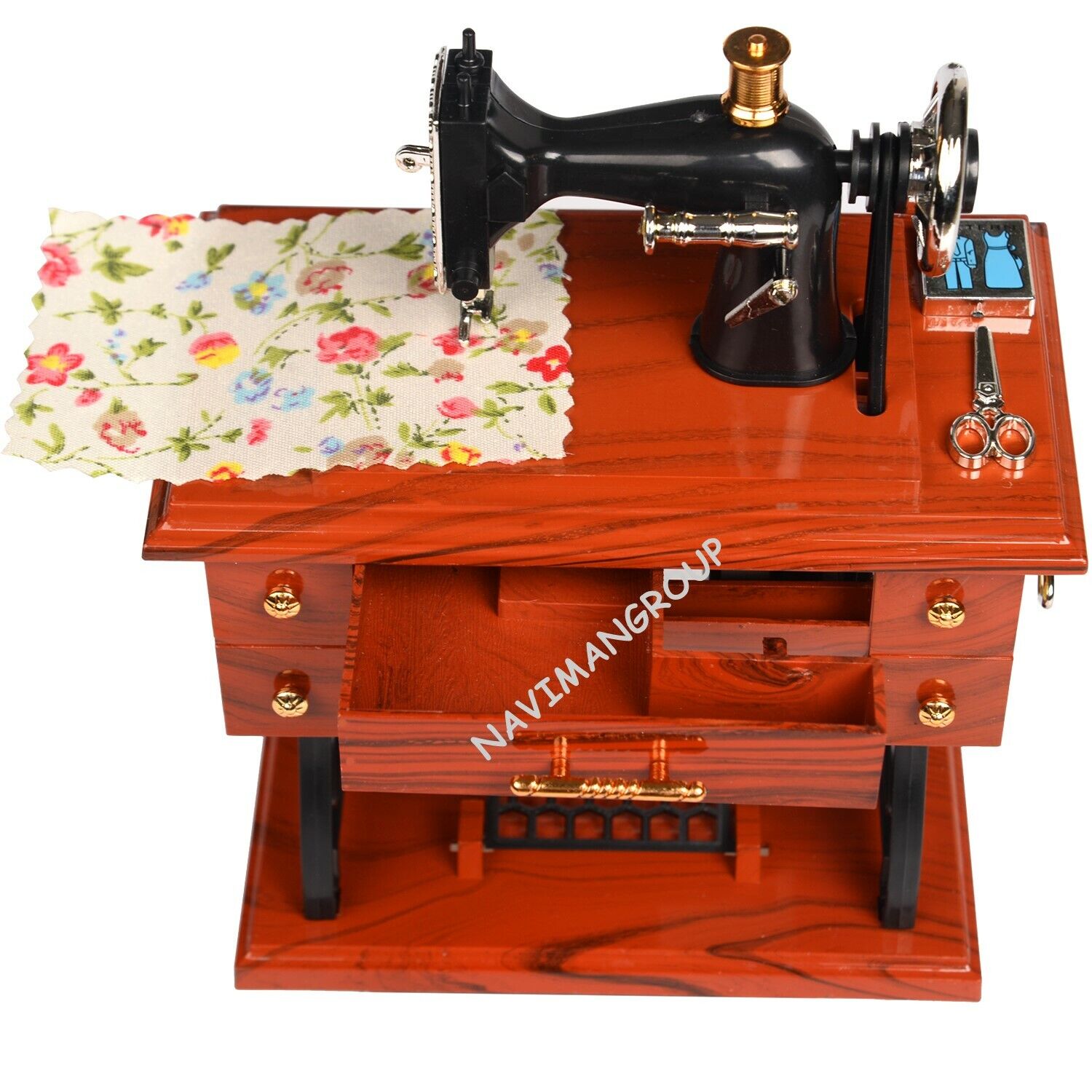 Vintage Mini Sewing Machine Retro Music Box Gift Table Decoration Decoration Toy