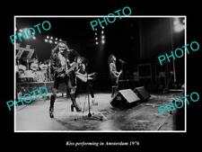 OLD LARGE HISTORIC PHOTO ROCK GROUP KISS IN CONCERT, AMSTERDAM 1976 picture