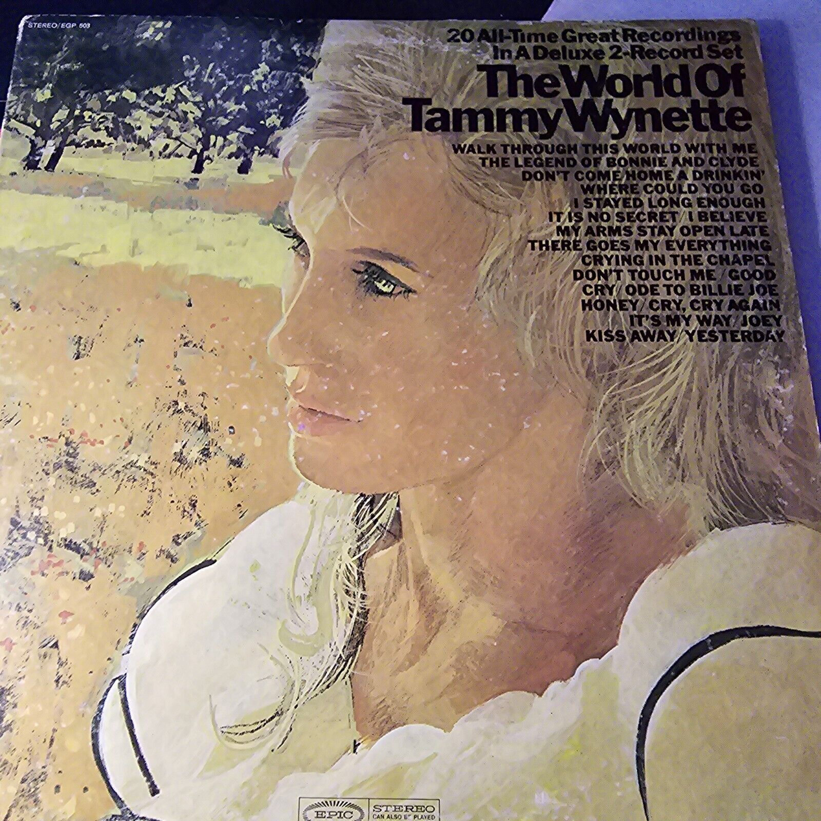 TAMMY WYNETTE - The World of: 2LP Greatest Hits 1970 Epic EGP503  Vinyl Record