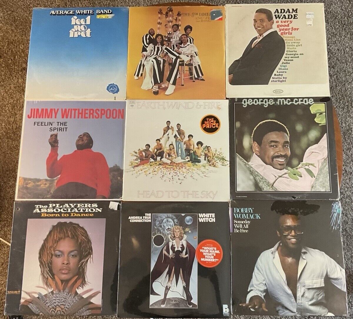 Lot Of 9 SEALED Vintage Vinyl Records - 70s Soul/Funk