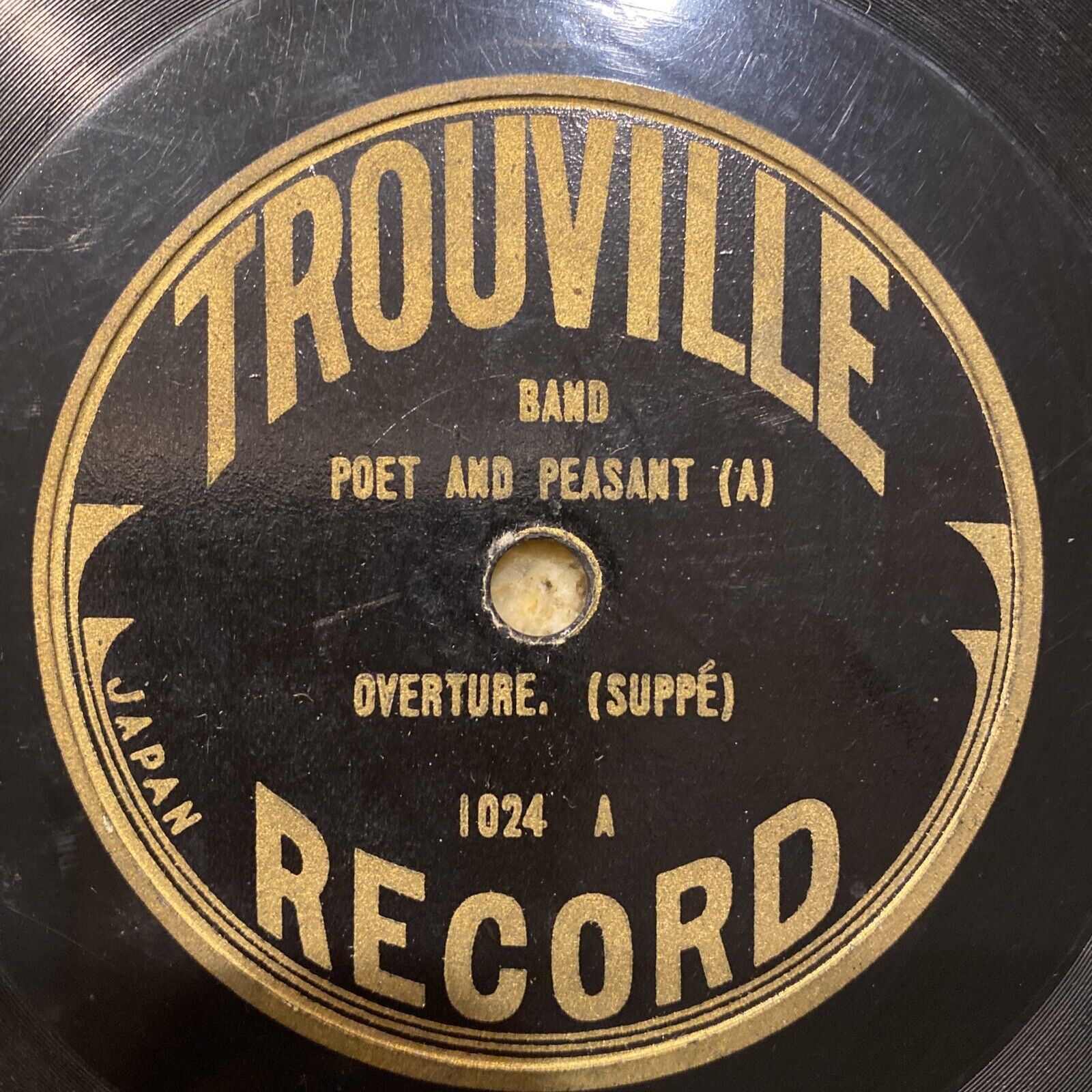 PRINCE\'S BAND 1915 Japanese 78 rpm TROUVILLE 1024 POET & PEASANT vertical RARE