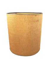 VTG Burlap Lamp Shade Round Drum Tall 15.25” T x 14” MCM picture