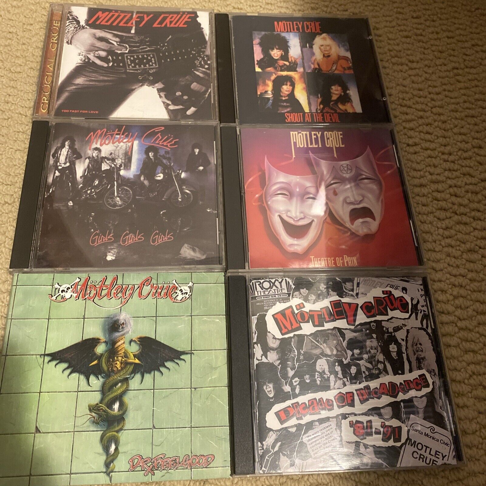 Motley Crue Cd Lot. 6 Cd Lot All In Excellent Condition. See Titles Below