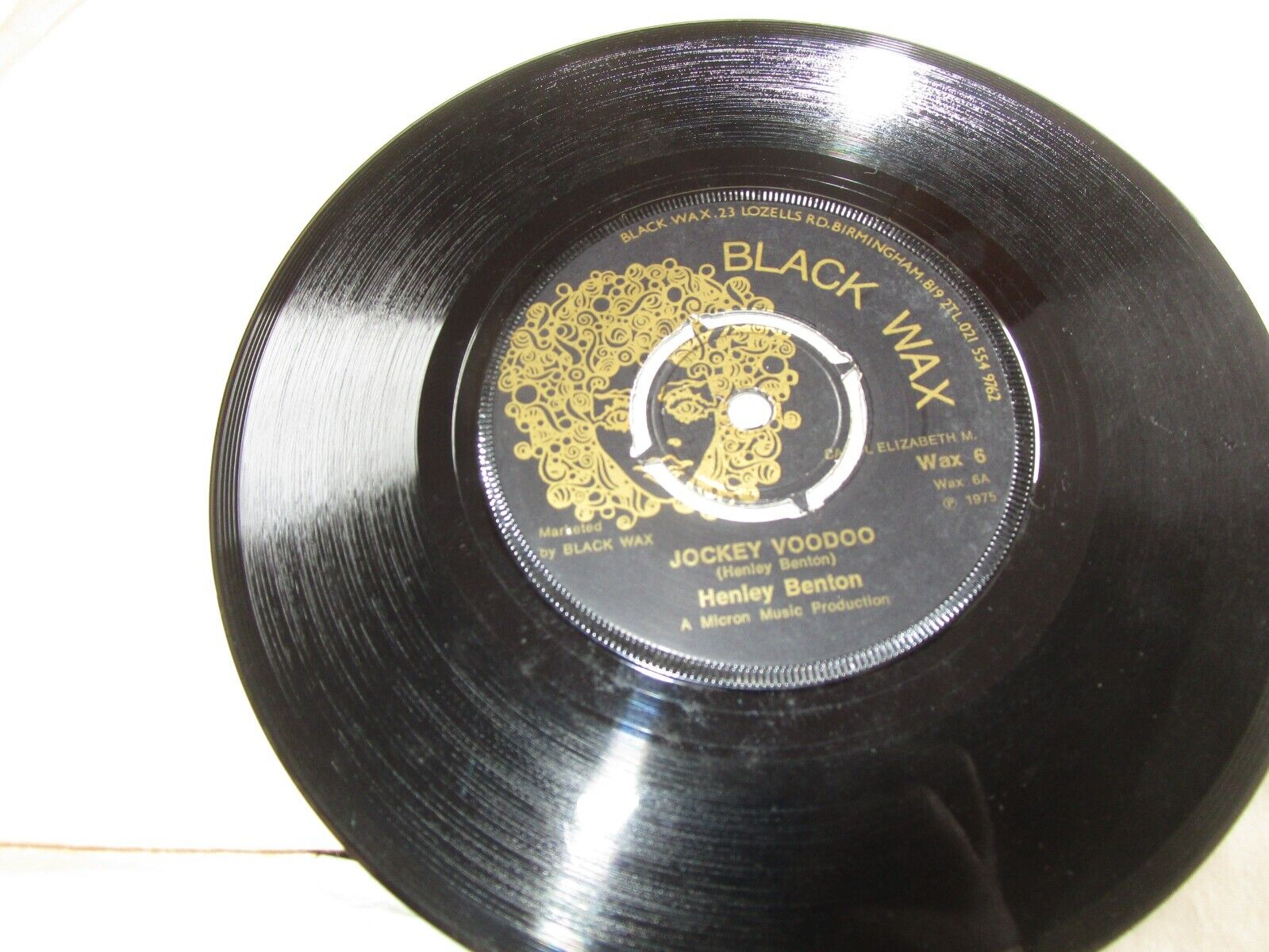 Henley BentonJockey Voodoo Black Wax Wax 6 4 prong Centre 1975 UK 7inch  Single