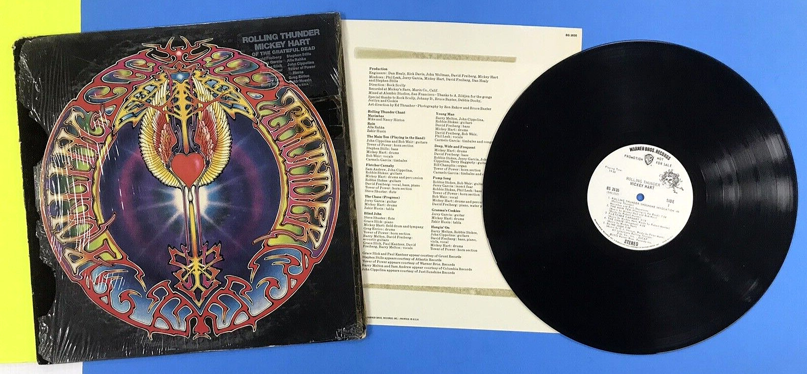 MICKEY HART Rolling Thunder 1972 PROMO LP *SHRINK & Insert VG+ Vinyl L@@K  a7461