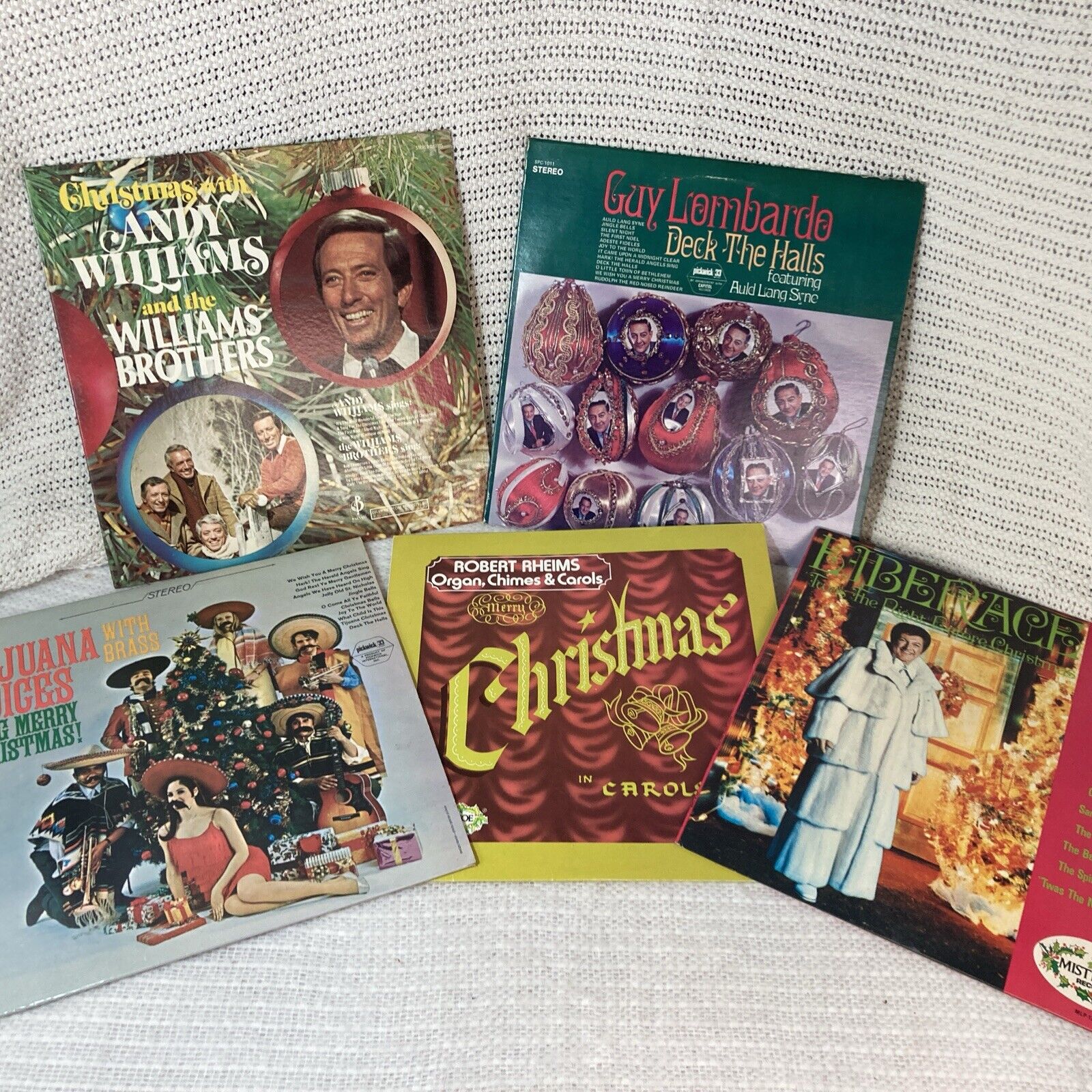 Lot Of 5 Vintage Christmas Vinyl Record Albums