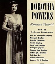 Vintage Music Print Ad DOROTHA POEWRS Violinist 1949 Booking Ads 13 x 9 3/4 picture