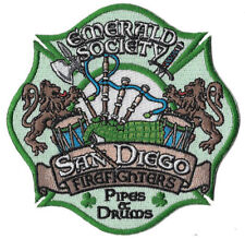 San Diego Pipes & Drums Emerald Maltese Irish Design Fire NEW Patch picture