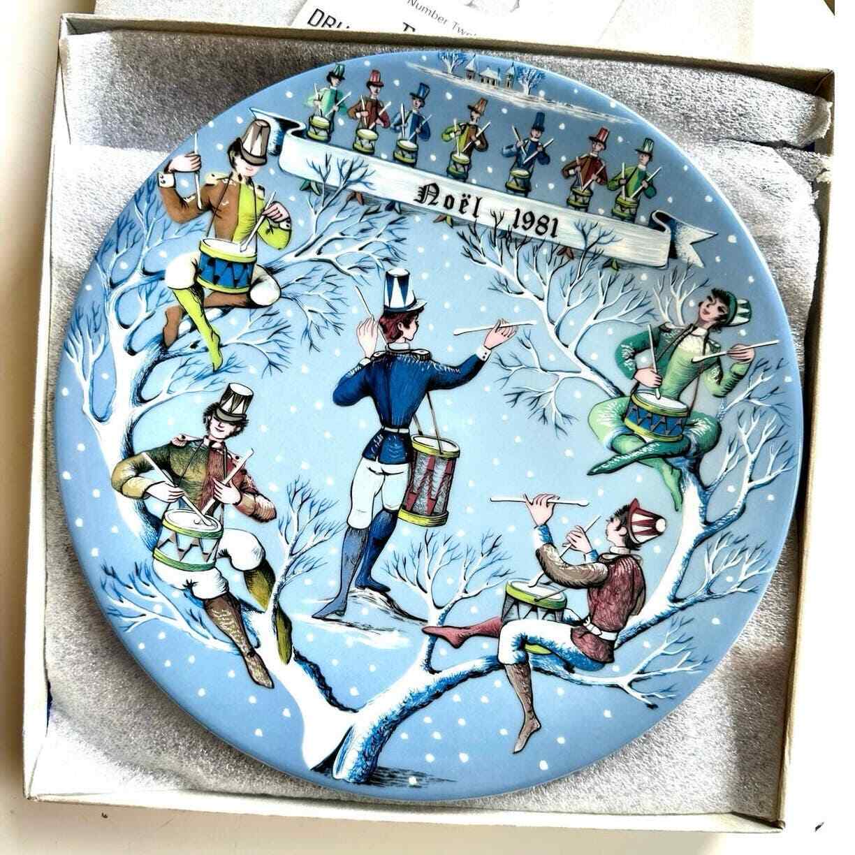 HAVILAND 1981 Collectible Christmas Plate Twelve Drummers Drumming w/ Box
