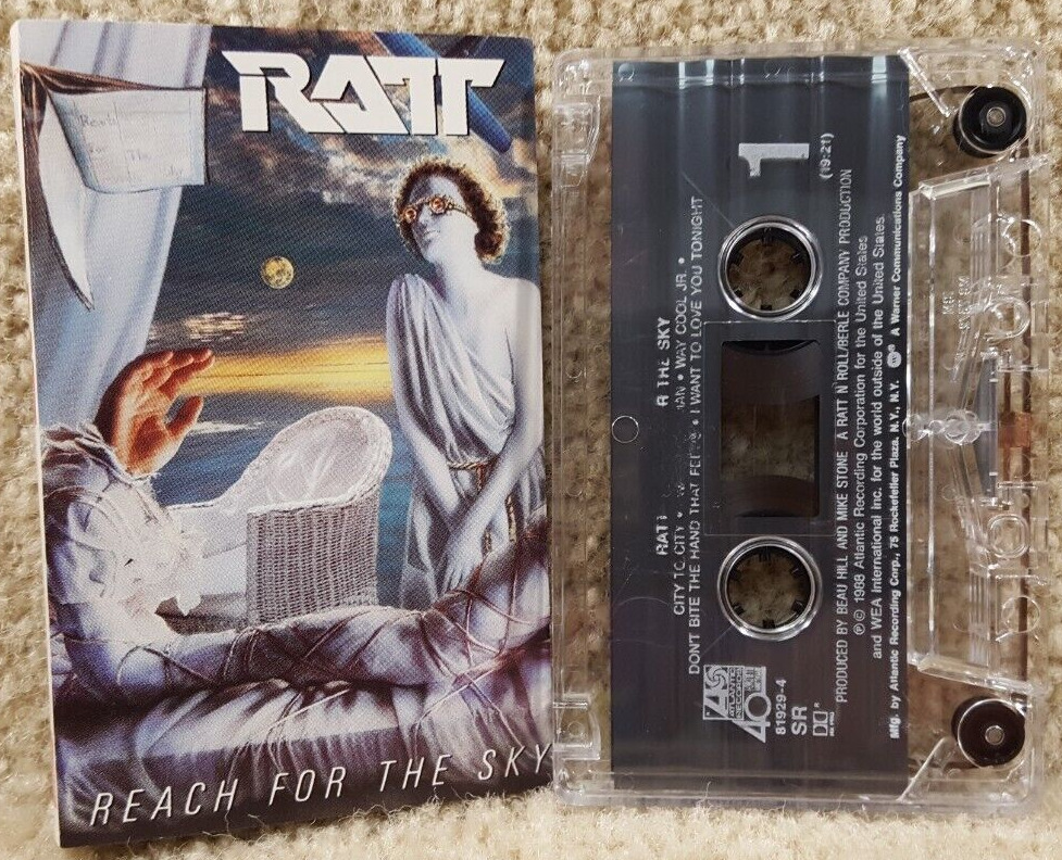 Vintage 1988 Cassette Tape Ratt Reach For The Sky Atlantic Records