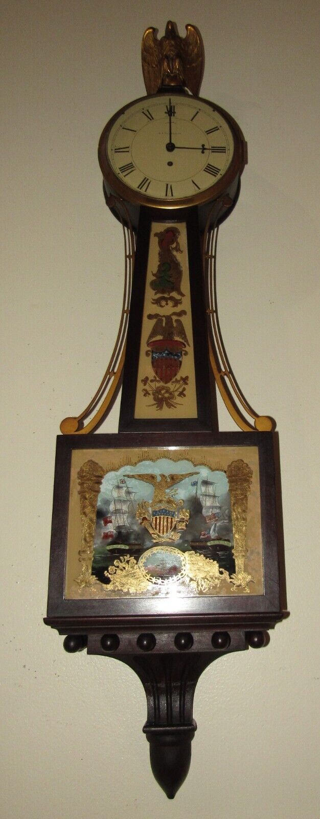 Antique Waltham Timepiece Banjo Wall Clock 8-Day