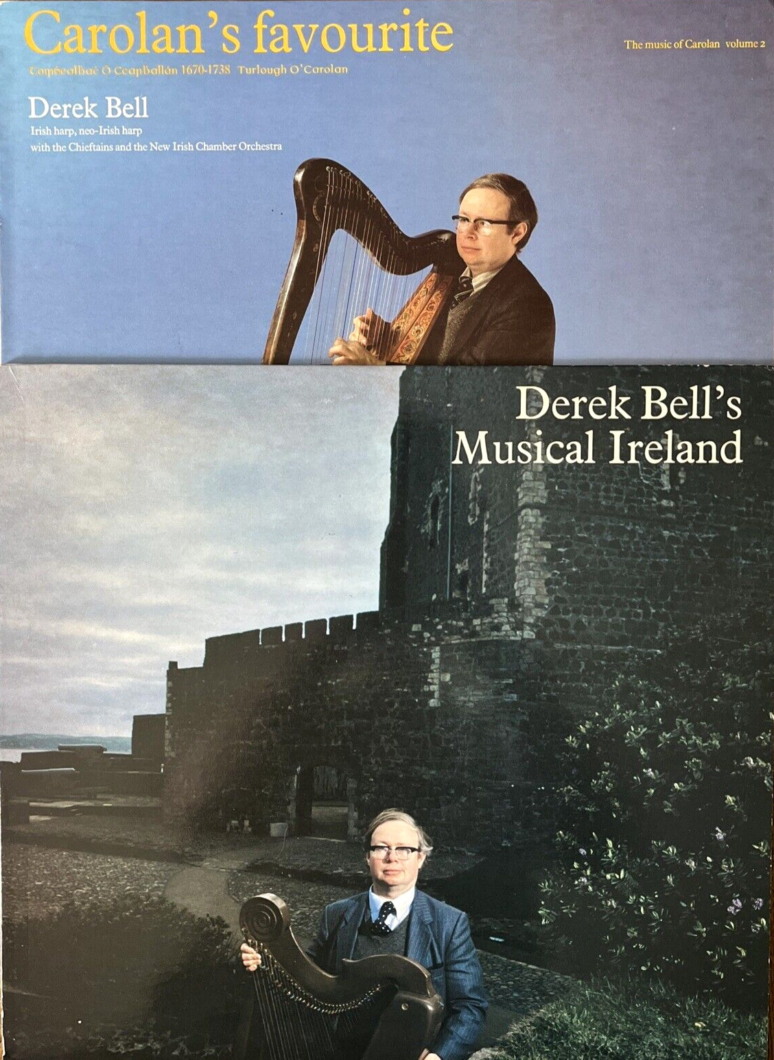 Derek Bell - Carolan's Favourite & Musical Ireland LP Record Bundle Harp VG++
