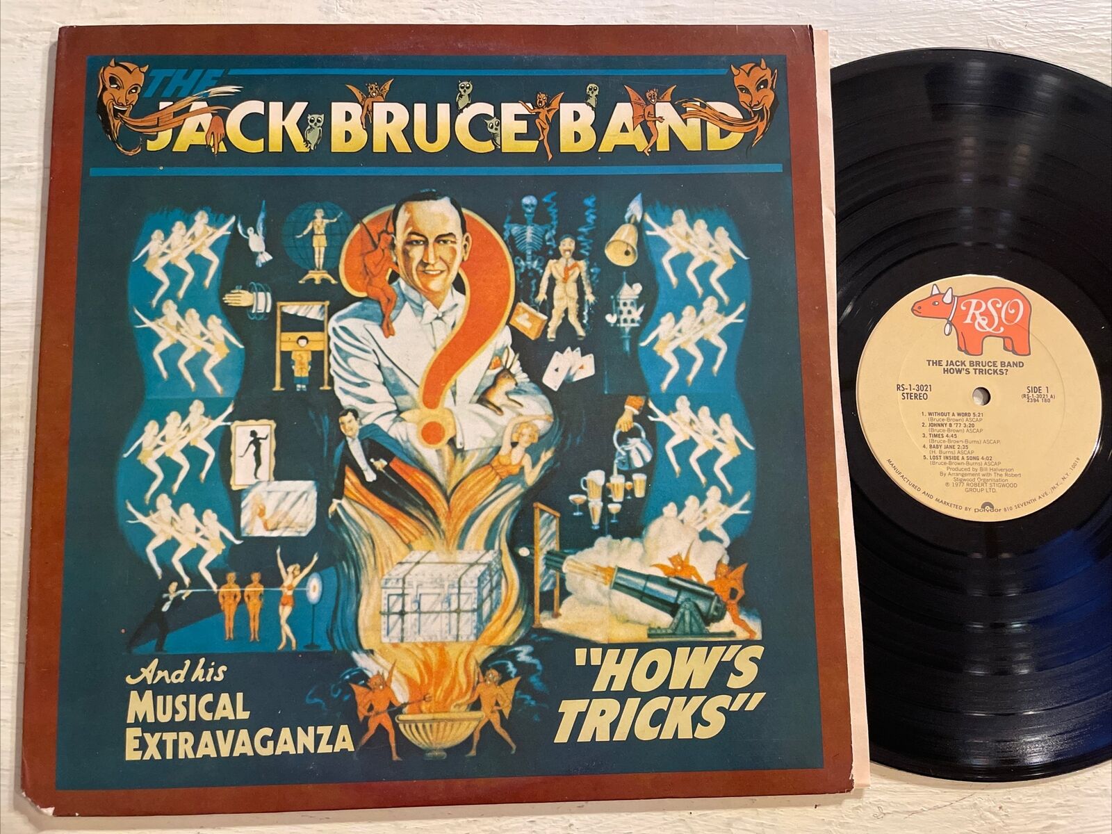 The Jack Bruce Band How’s Tricks? LP RSO 1977 1st USA Press Cream + Inner EX