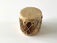 Vintage Native American Rawhide Hollow Log Drum Double Sided picture