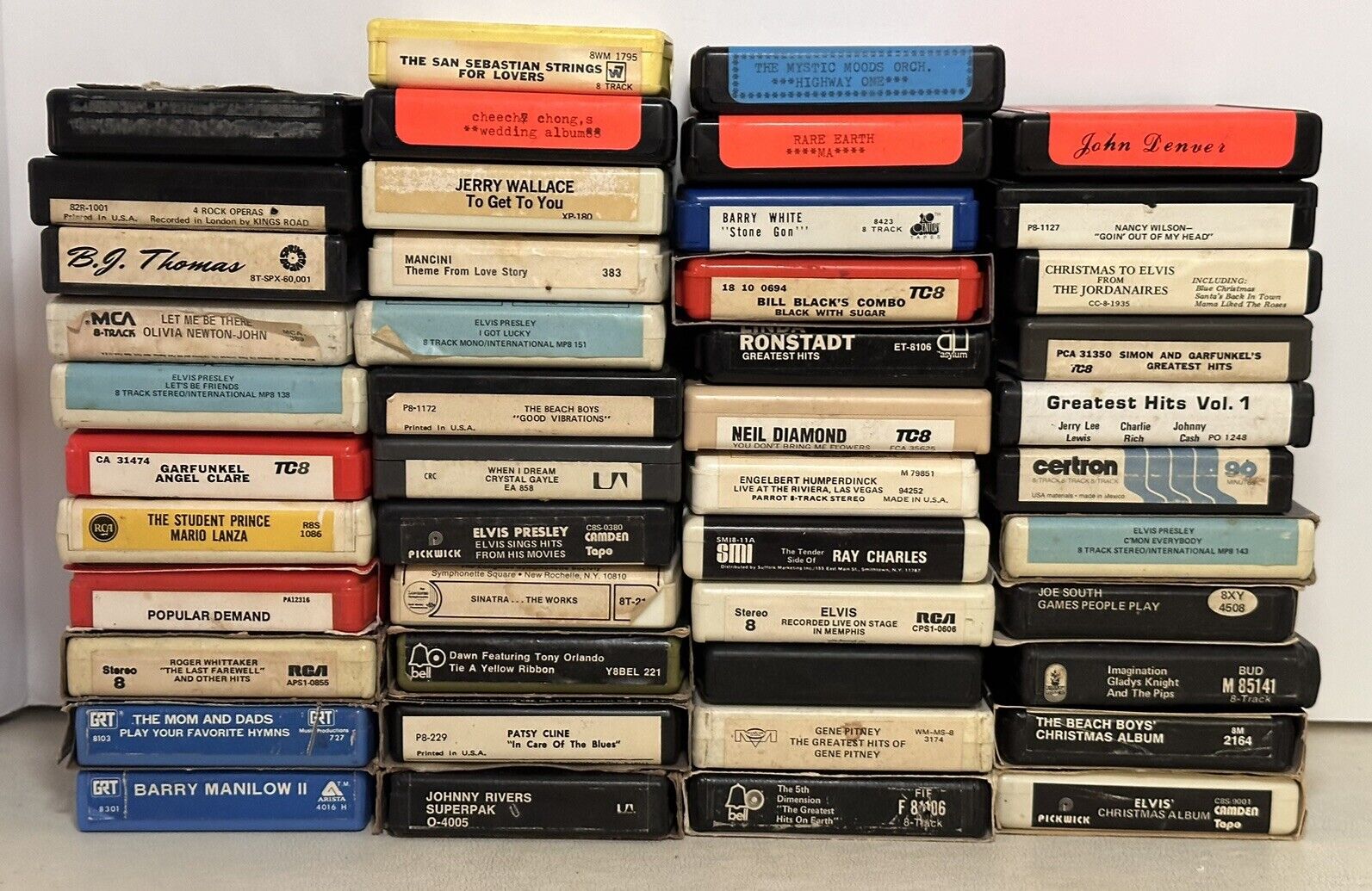 Lot of 46 Assorted Vintage 1970’s 8-Track Cartridge Tapes