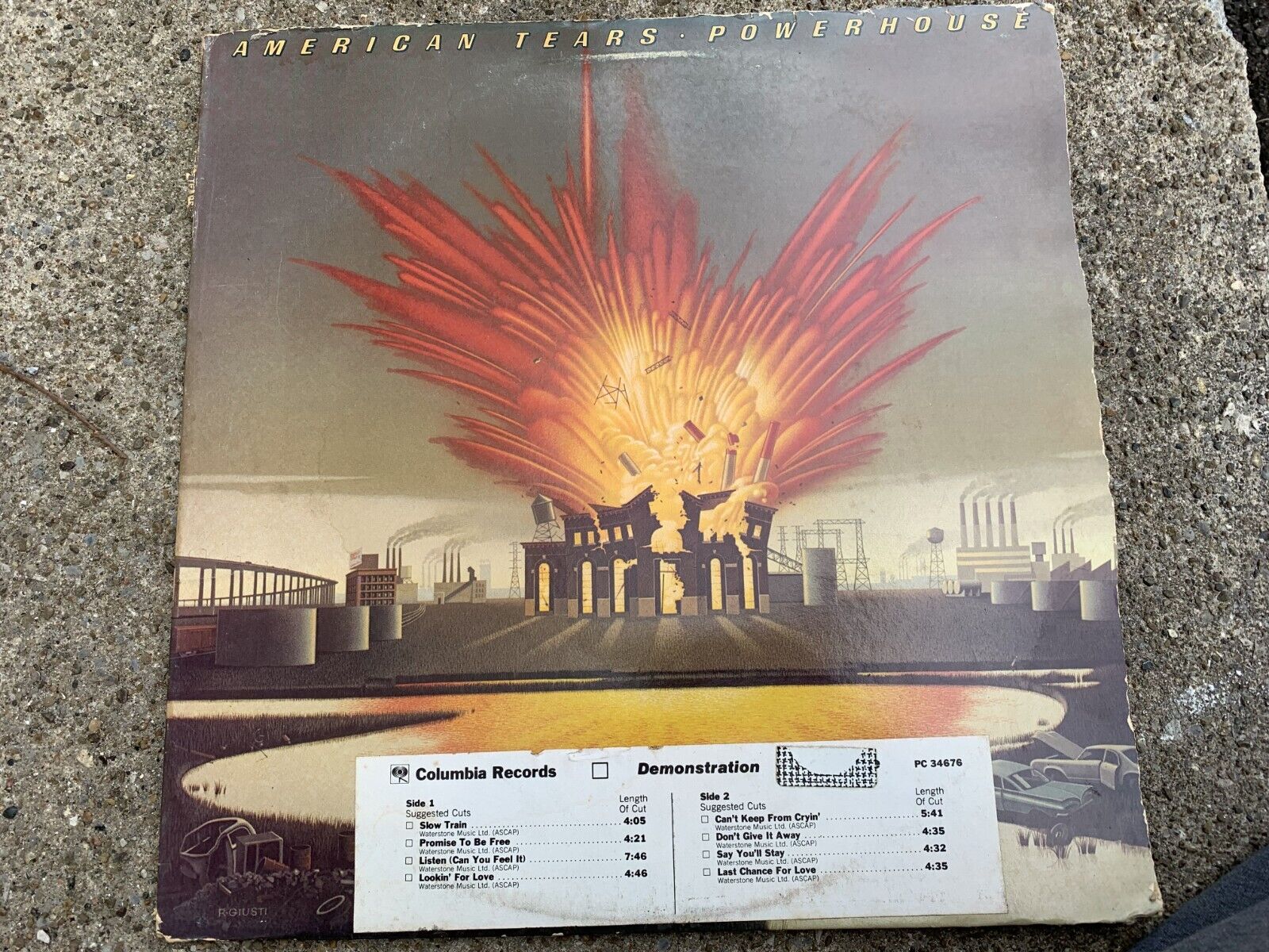 American Tears - Powerhouse - Columbia 1977 PC 34676 Rock LP Album Vinyl - VG