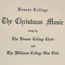 Vintage 1942 Christmas Music Vassar College Choir Williams Glee Club Program picture