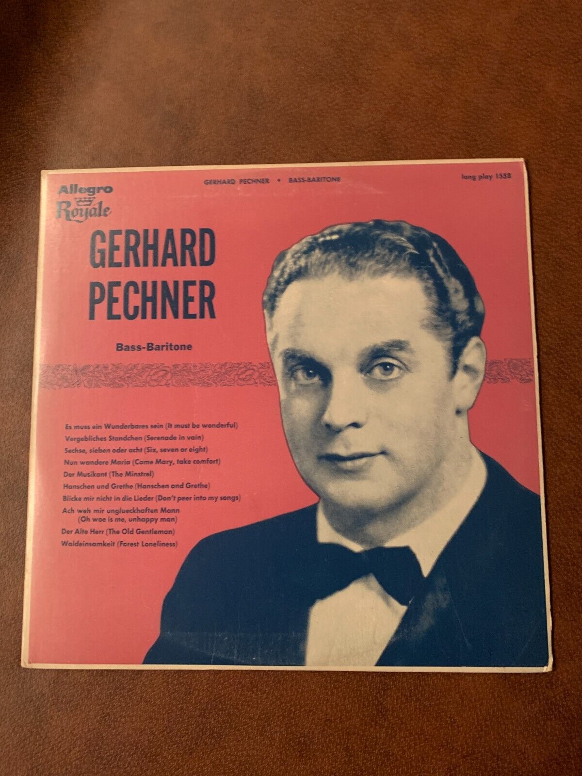 Gerhard Pechner- Bass-Baritone 1954 1558 Vinyl 12\'\' Vintage