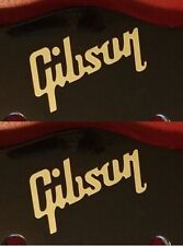 2 Gibson Guitar Headstock Logos, Die-Cut Vinyl Decal, OEM Size AND Color, USA picture