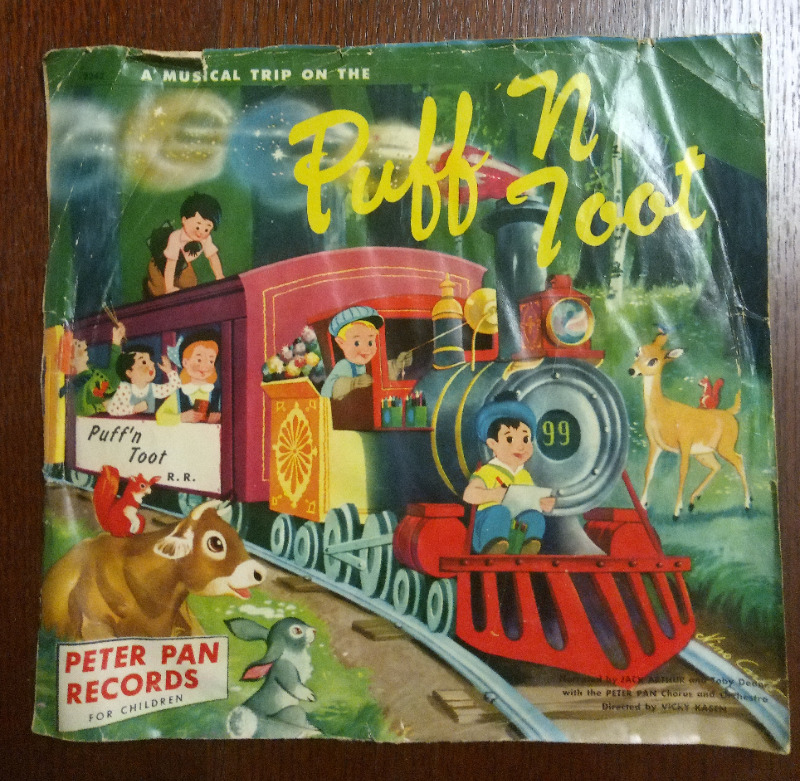 Vintage Puff N Toot 10” Vinyl Record by Jack Arthur Peter Pan Record with Sleeve