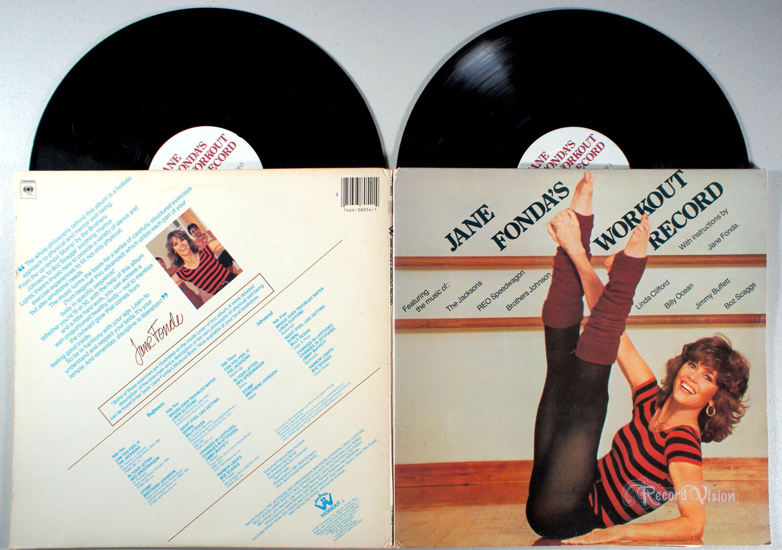 Jane Fonda\'s Workout Record (1981) 2-LP Vinyl • Jacksons, REO Speedwagon
