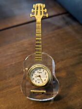 Timex Collectible Mini-Clocks - Airplane & Guitar - Gold and Silver Tone  picture