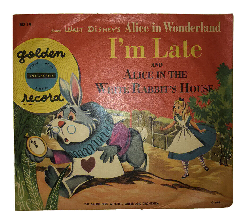 1951 Walt Disneys Jing Along Record I’m Late Alice In The White Rabbit’s House