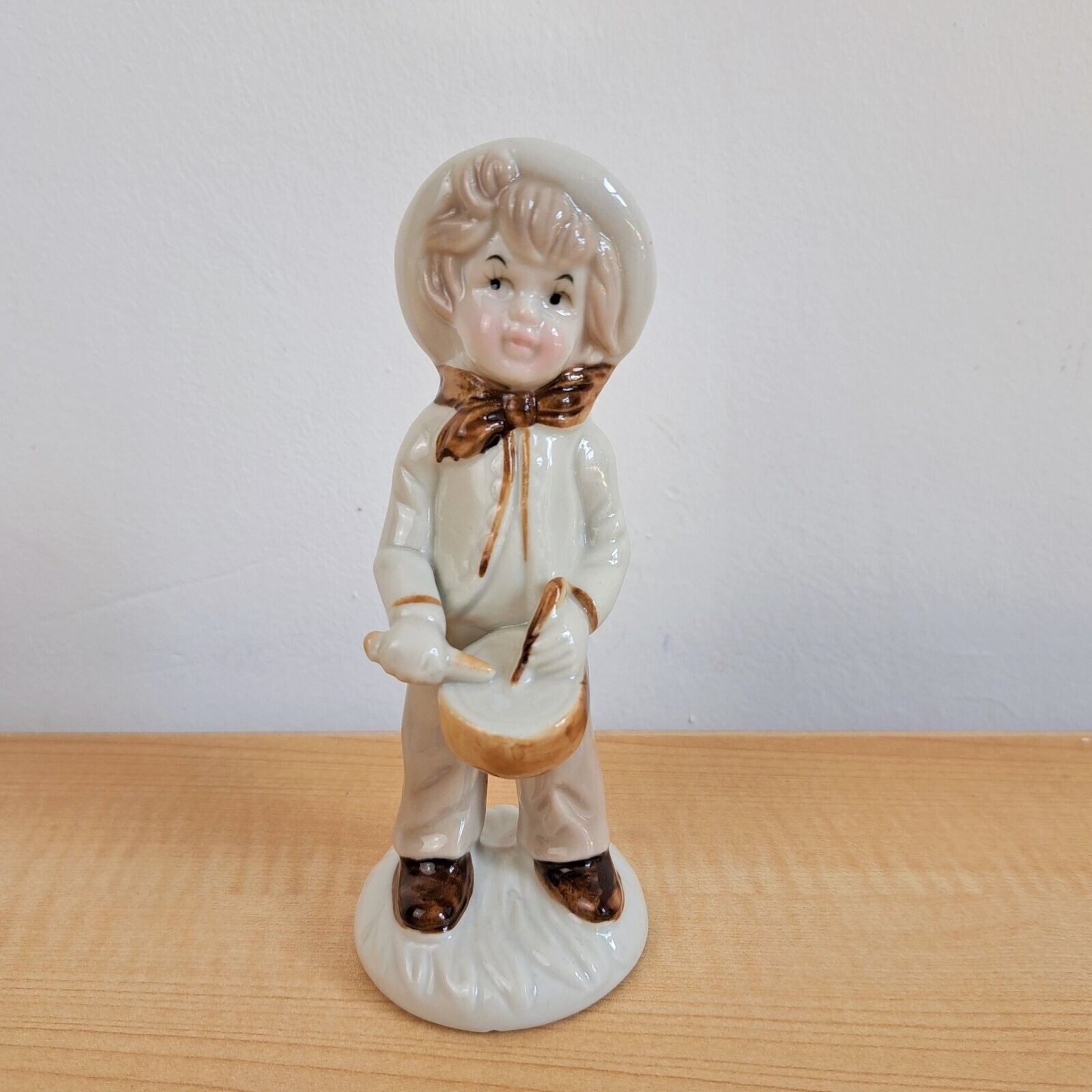 Vintage Porcelain Figurine of Drummer Boy Bavaria Ceramic Music Figurine 1970s